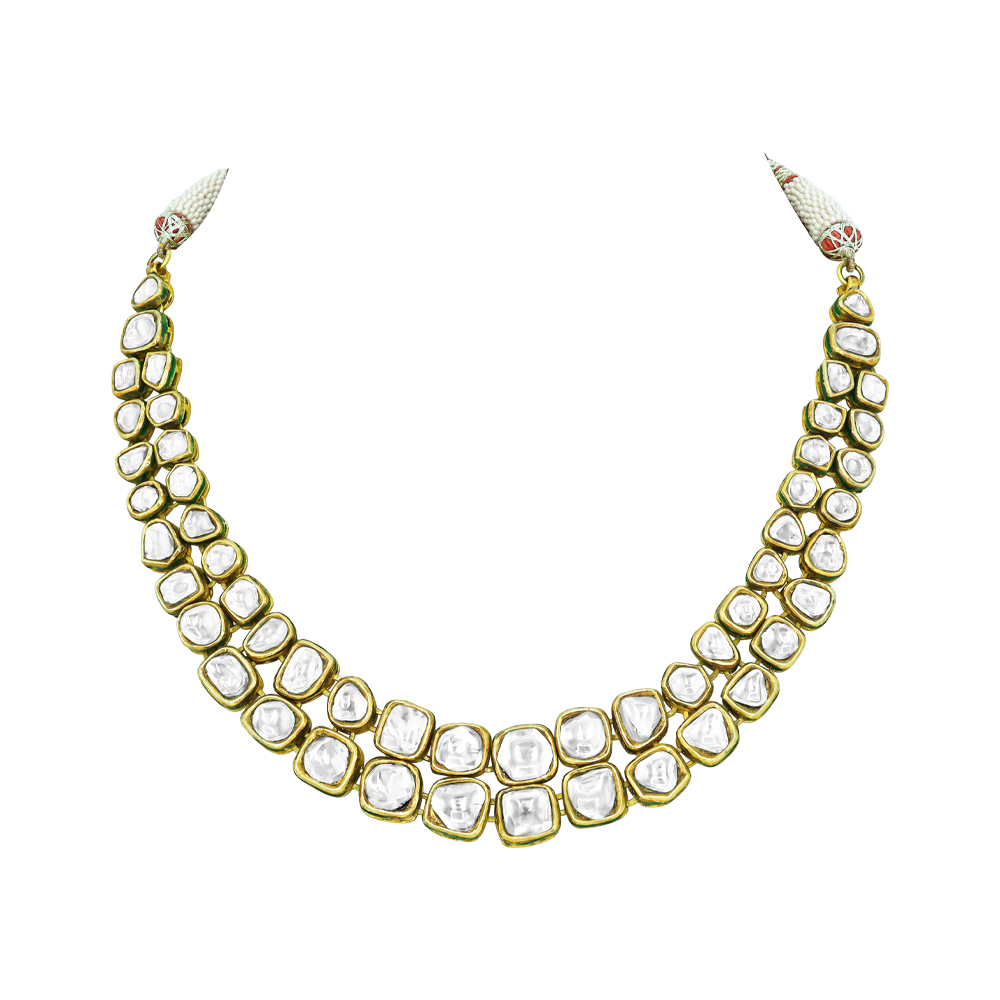 Double-Row Polki Necklace
